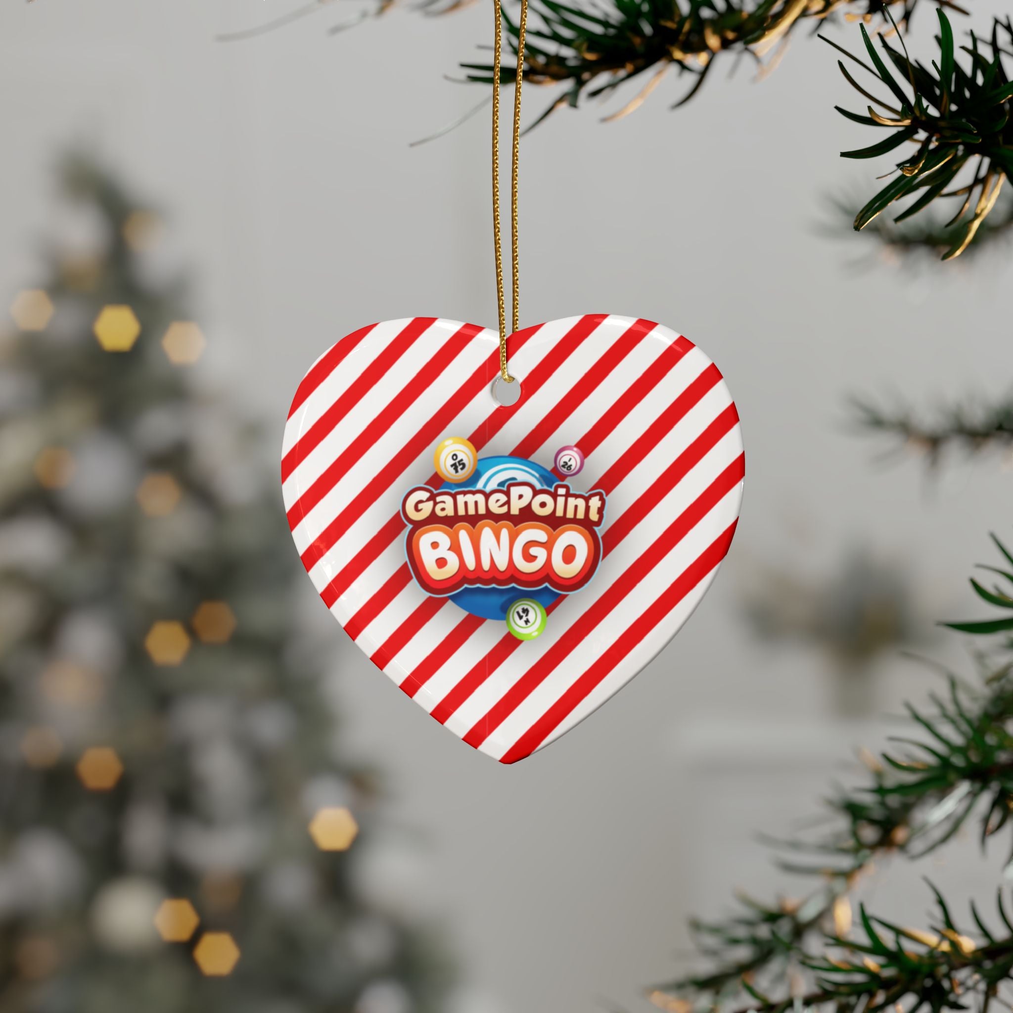 GamePoint Bingo Christmas Heart Ornament – GamePoint Shop - Bingo ...