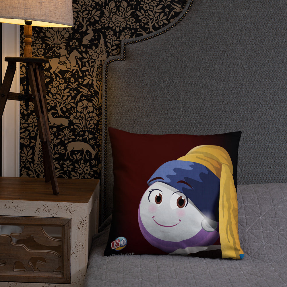 Iris with the Pearl Earring - Pillow