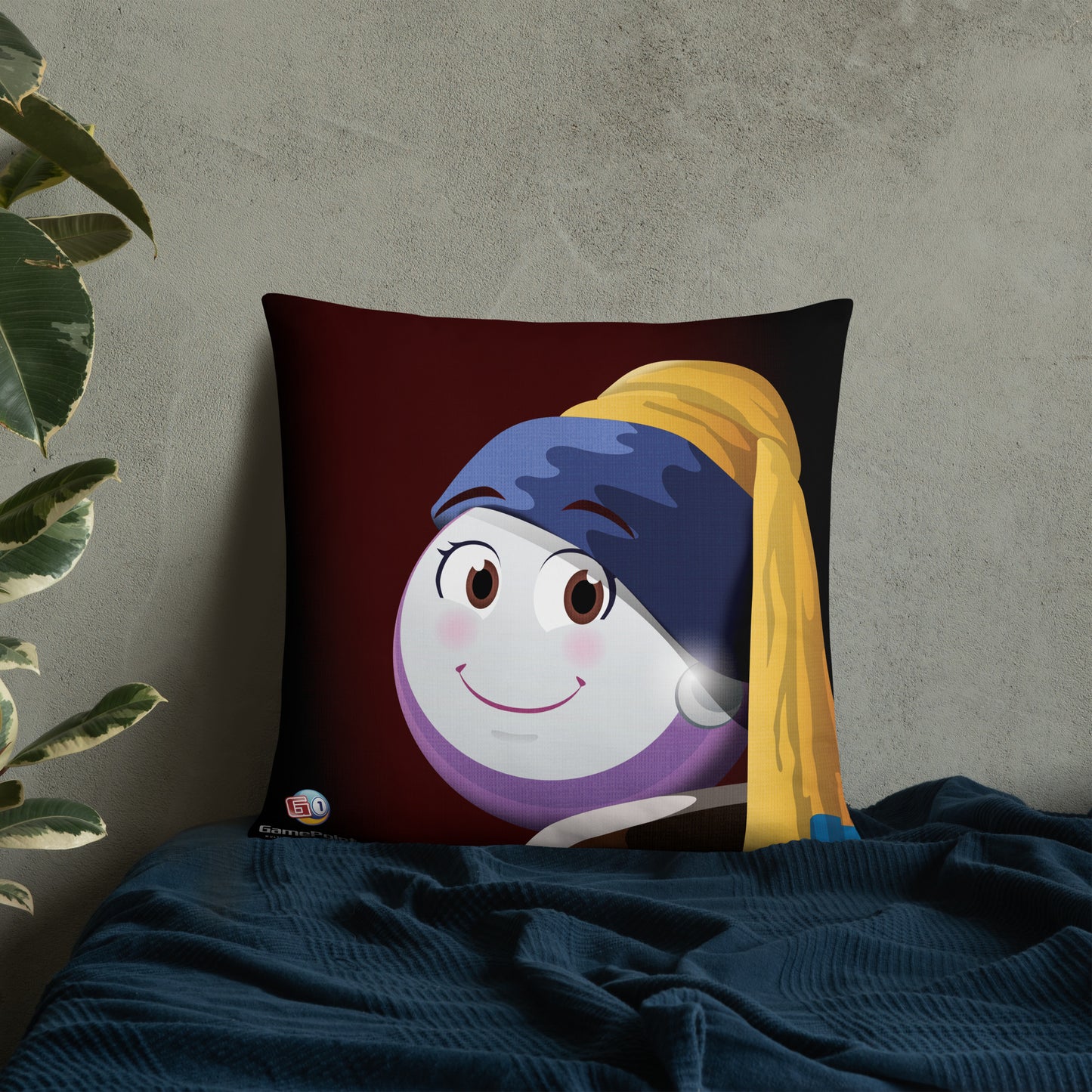 Iris with the Pearl Earring - Pillow